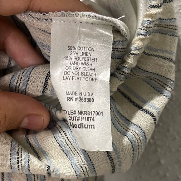 Altar’d State Linen Blend Striped Jumpsuit Size M - Picture 5 of 8